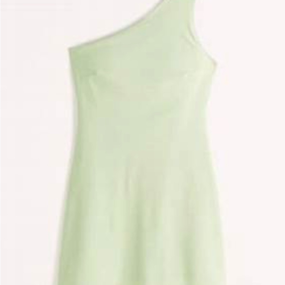 Abercrombie & Fitch Light Green One-Shoulder Dress